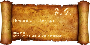 Hovanecz Ibolya névjegykártya
